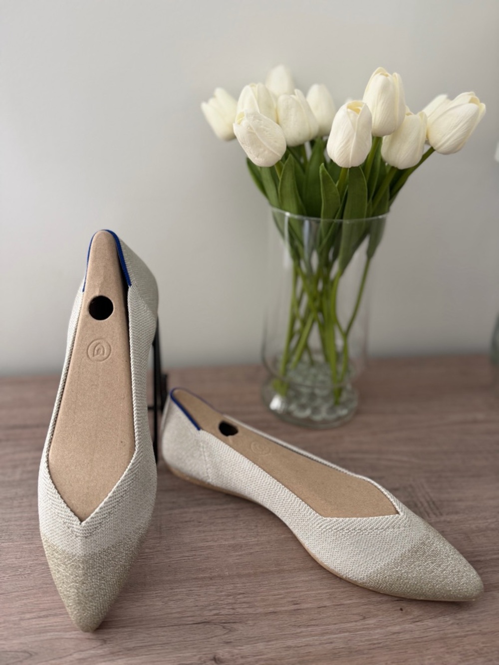 Rothy’s The Point Retired Diamond Metallic Shoes